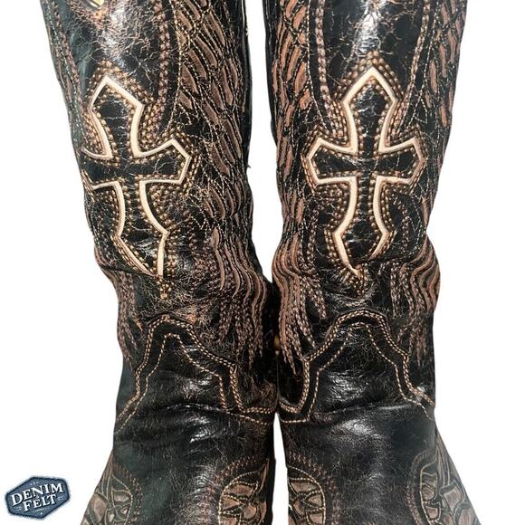 Corral Women’s Brown Cross & Wings Vintage Western/Cowboy Boots - Picture 9 of 16